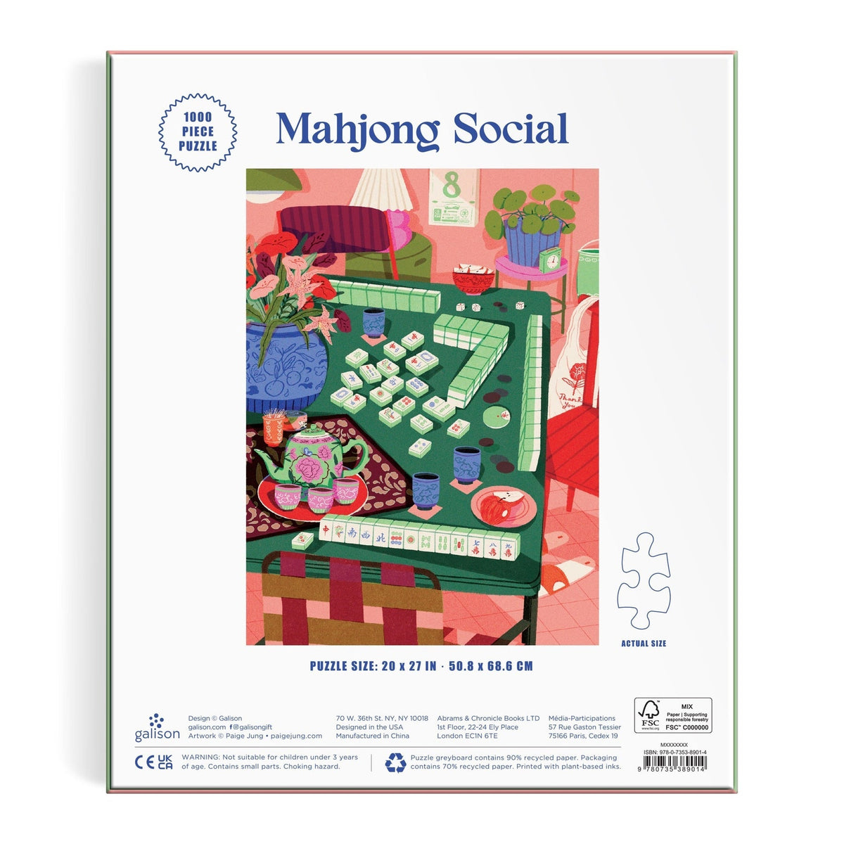 Mahjong Social 1000 Piece Jigsaw Puzzle | Galison - Jigsaw Puzzles - The Puzzle Center