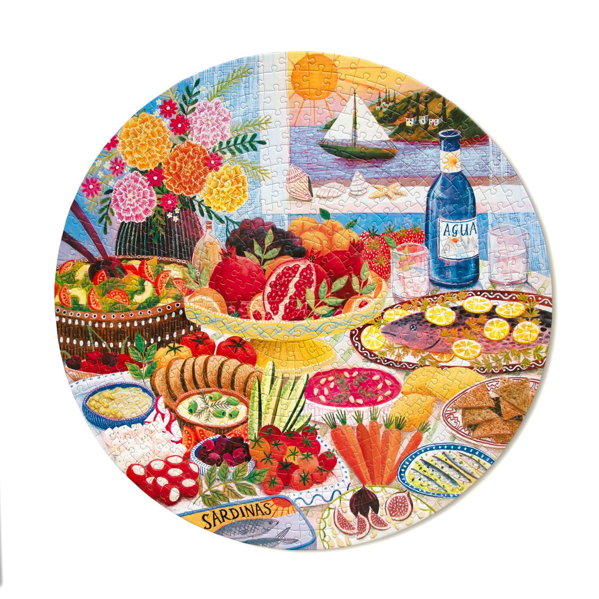 Mediterranean Table 500 Piece Jigsaw Puzzle | eeBoo - Jigsaw Puzzles - The Puzzle Center