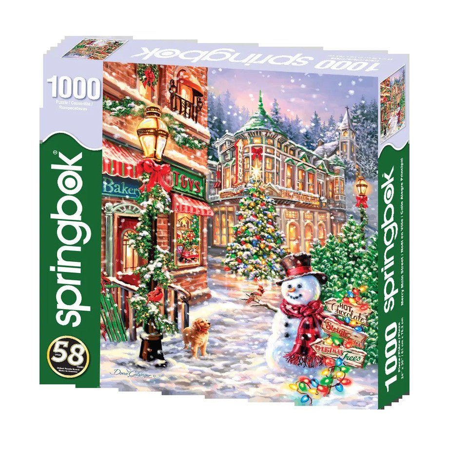 Merry Main Street 1000 Piece Jigsaw Puzzle by Springbok Puzzles - Springbok Puzzles - Jigsaw Puzzles - The Puzzle Center -