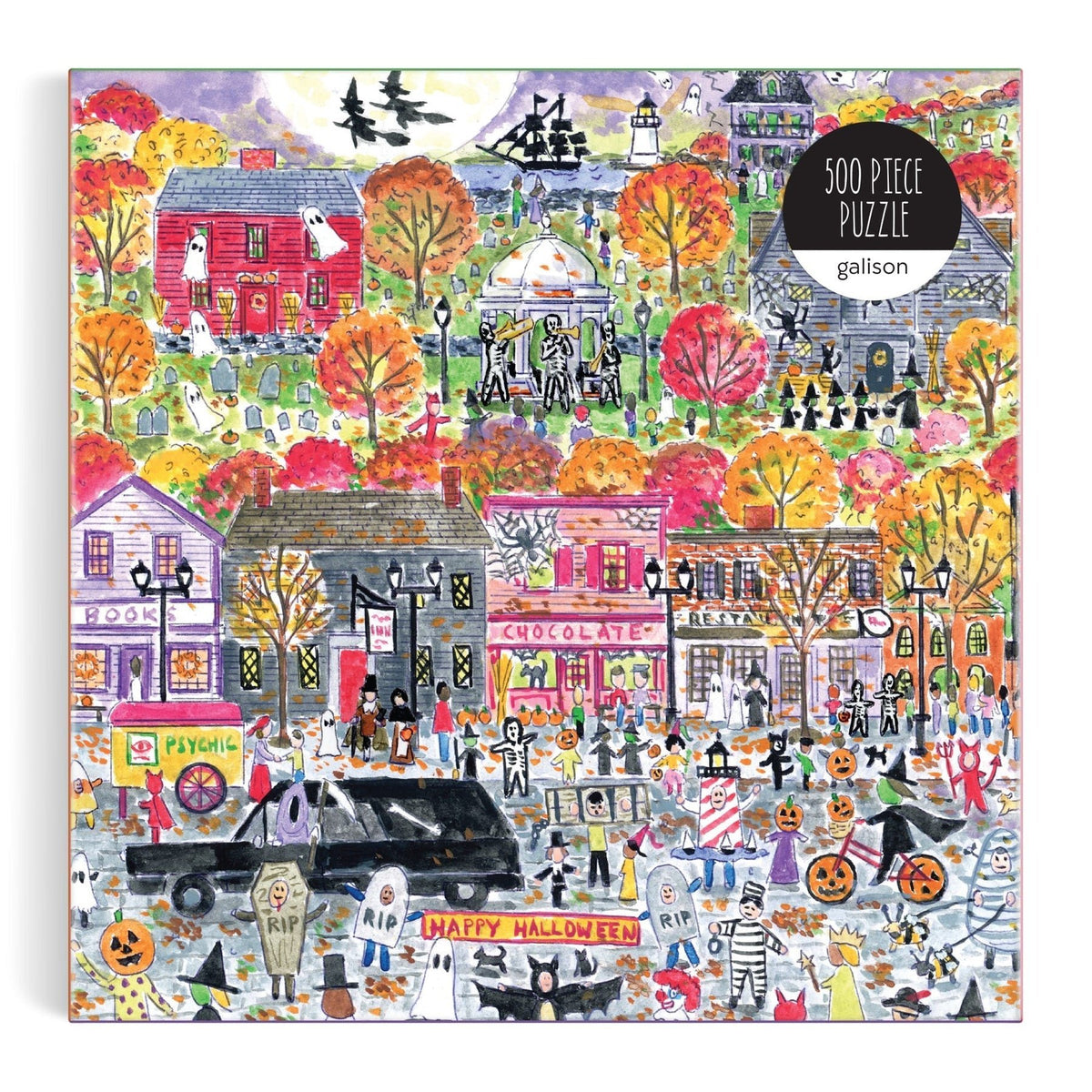 Michael Storrings Halloween Parade 500 Piece Jigsaw Puzzle | Galison - Jigsaw Puzzles - The Puzzle Center