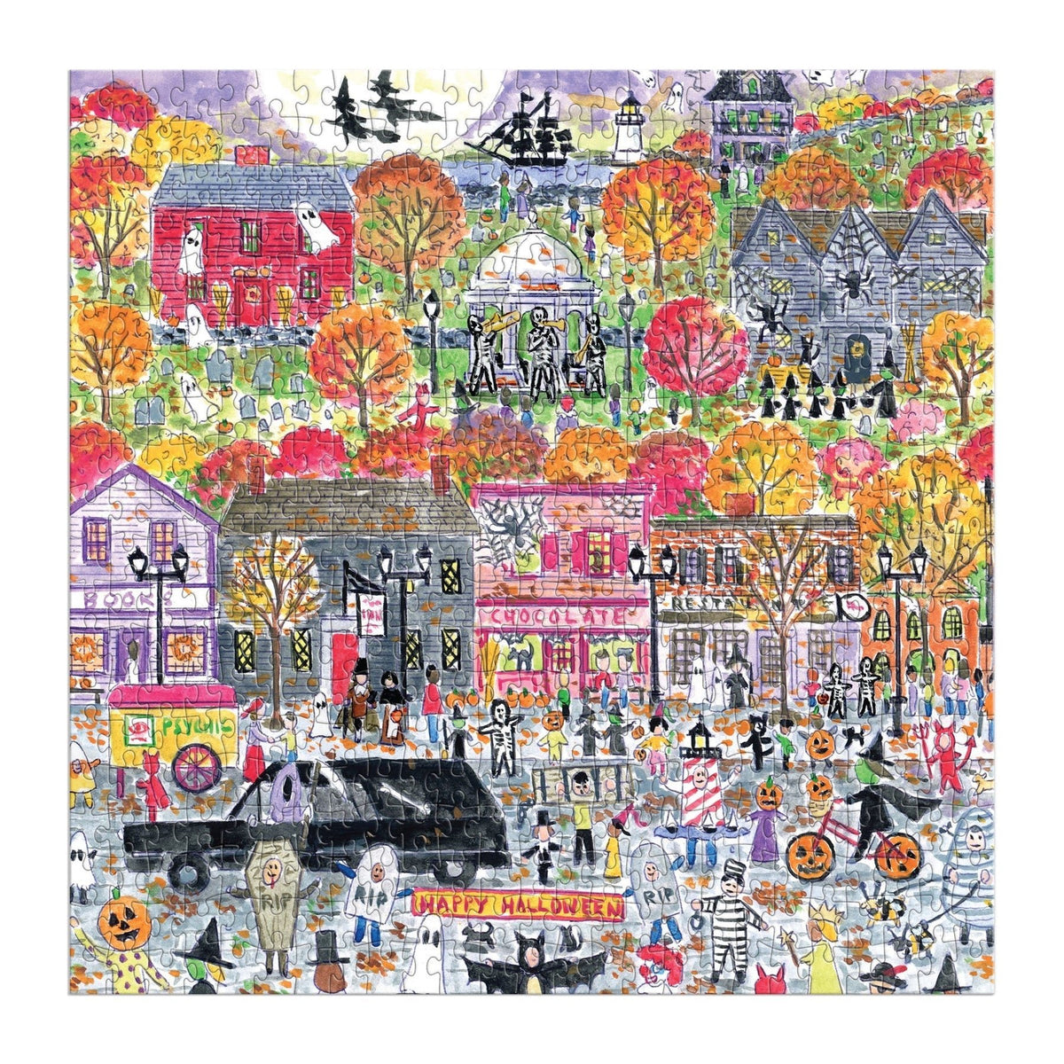 Michael Storrings Halloween Parade 500 Piece Jigsaw Puzzle | Galison - Jigsaw Puzzles - The Puzzle Center