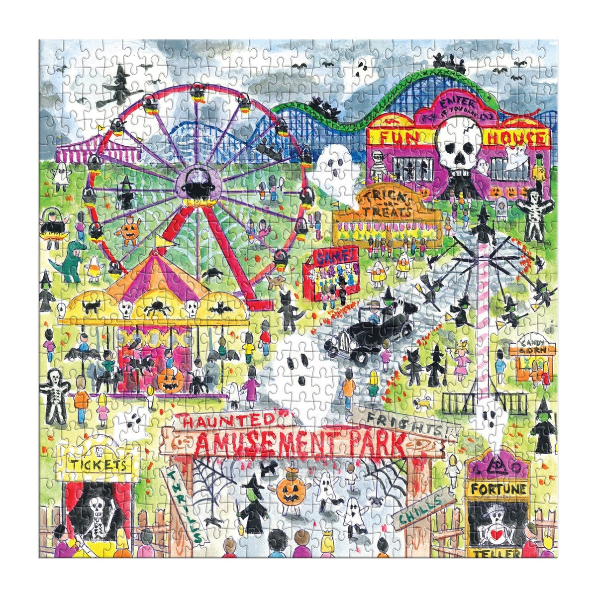 Michael Storrings Haunted Amusement Park 500 Piece Jigsaw Puzzle | Galison - Jigsaw Puzzles - The Puzzle Center
