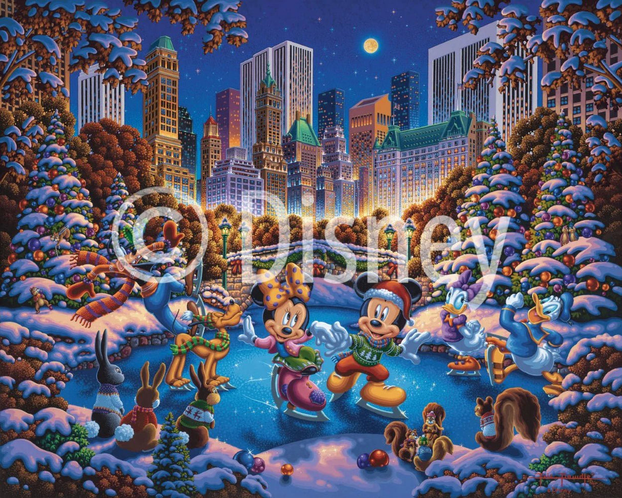 Mickey & Friends Skating in Central Park 500 Piece Puzzle by Disney and Dowdle - Dowdle - Jigsaw Puzzles - The Puzzle Center -