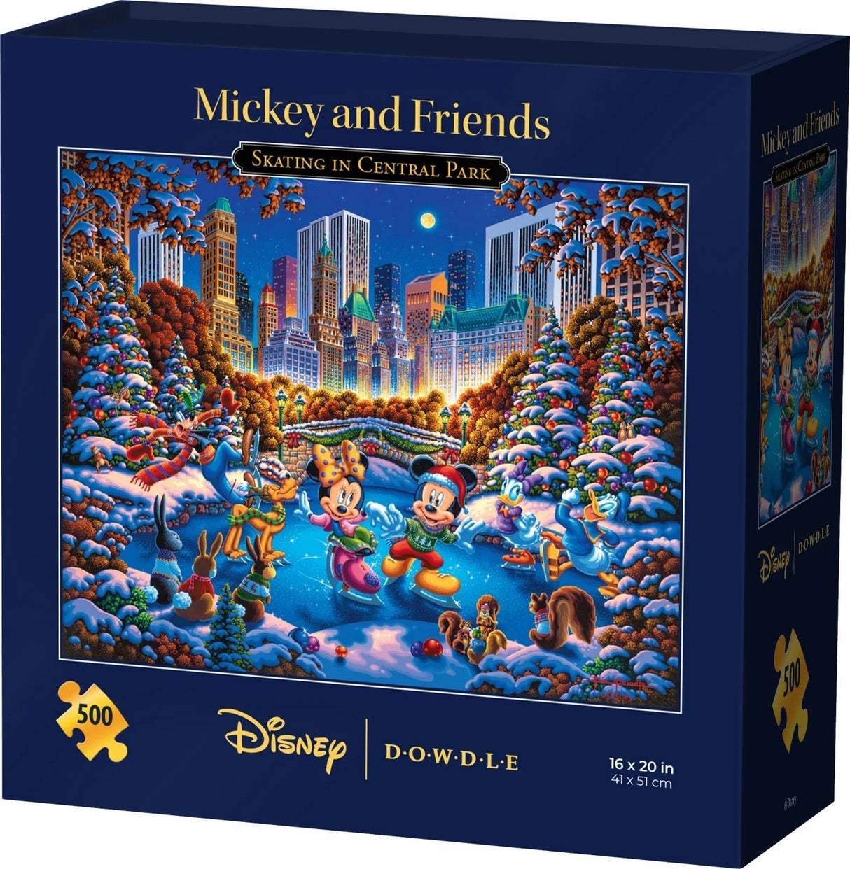 Mickey & Friends Skating in Central Park 500 Piece Puzzle by Disney and Dowdle - Dowdle - Jigsaw Puzzles - The Puzzle Center -