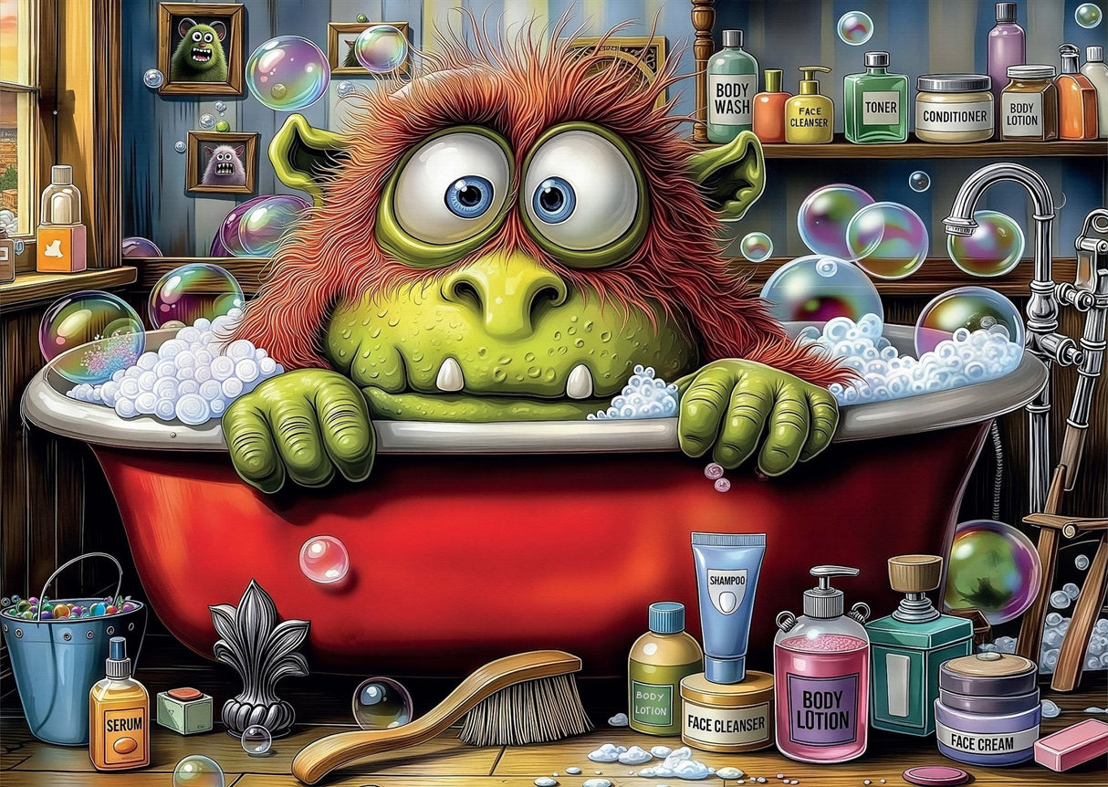 Monster's Beauty Routine 1000 Piece Jigsaw Puzzle | Delfy - Jigsaw Puzzles - The Puzzle Center