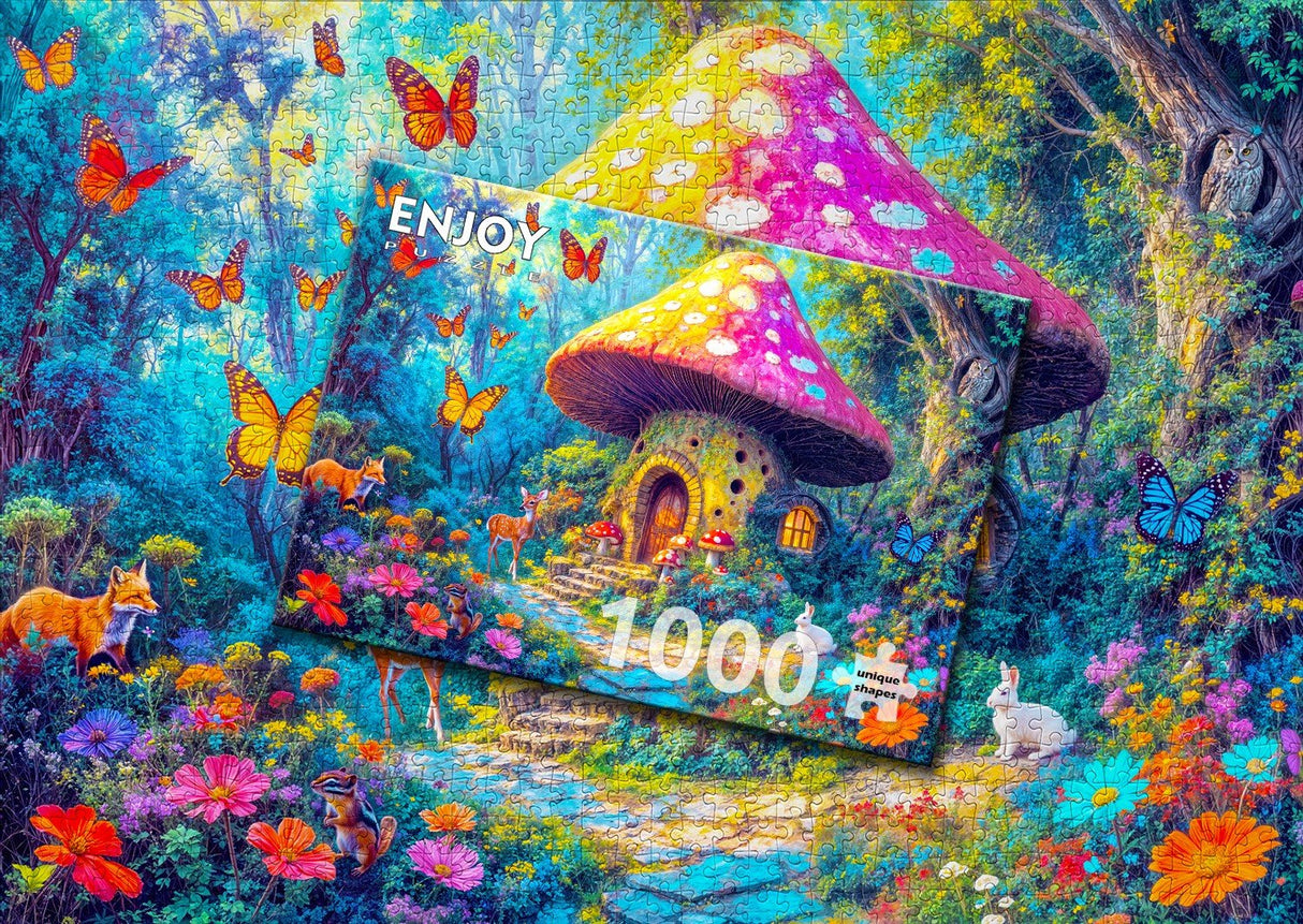 Mushroom Cottage 1000 Piece Jigsaw Puzzle | Enjoy Puzzles - Jigsaw Puzzles - The Puzzle Center