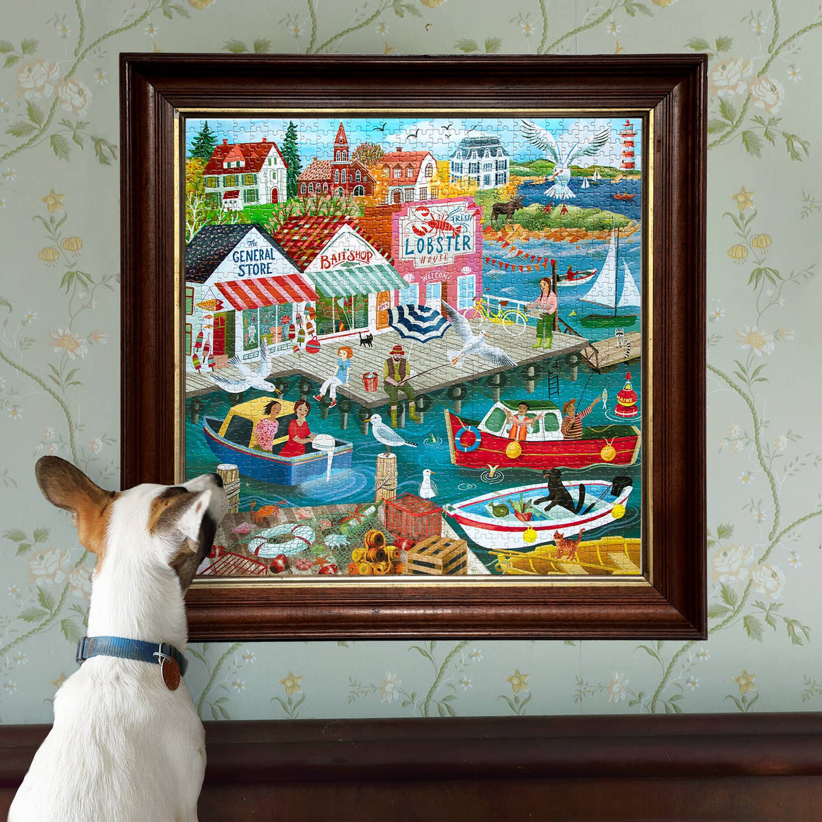 New England Wharf 1000 Piece Jigsaw Puzzle | eeBoo - Jigsaw Puzzles - The Puzzle Center