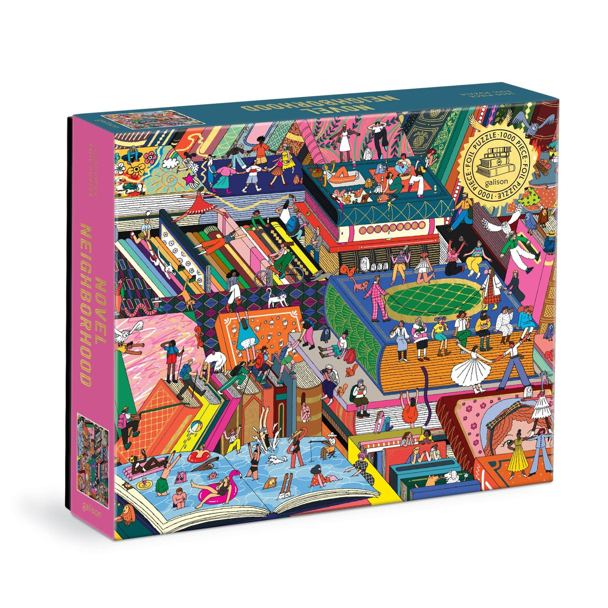 Novel Neighborhood 1000 Piece Foil Jigsaw Puzzle by Galison Puzzles - Galison - Jigsaw Puzzles - The Puzzle Center