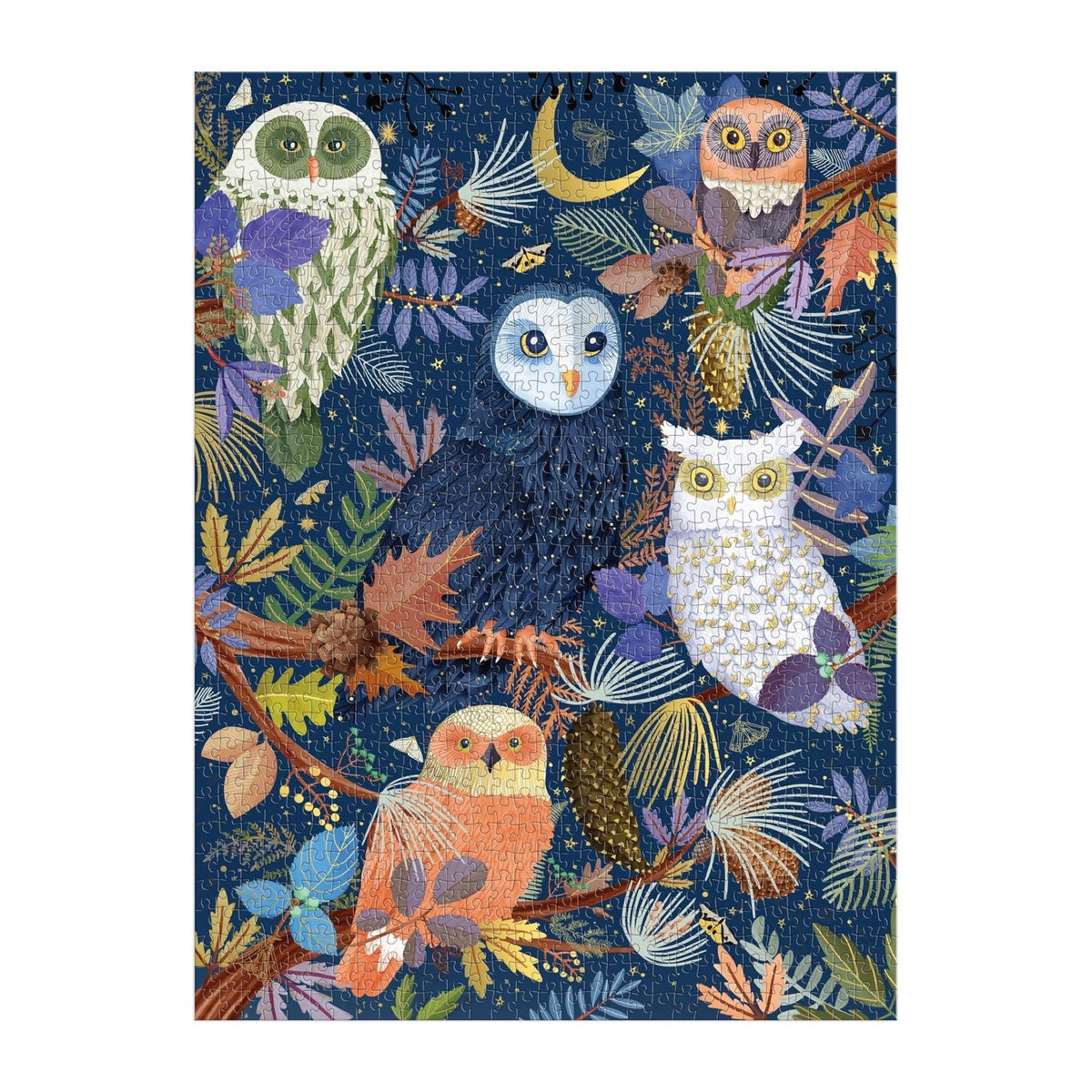 Owls At Dawn 1000 Piece Foil Jigsaw Puzzle | Galison - Jigsaw Puzzles - The Puzzle Center