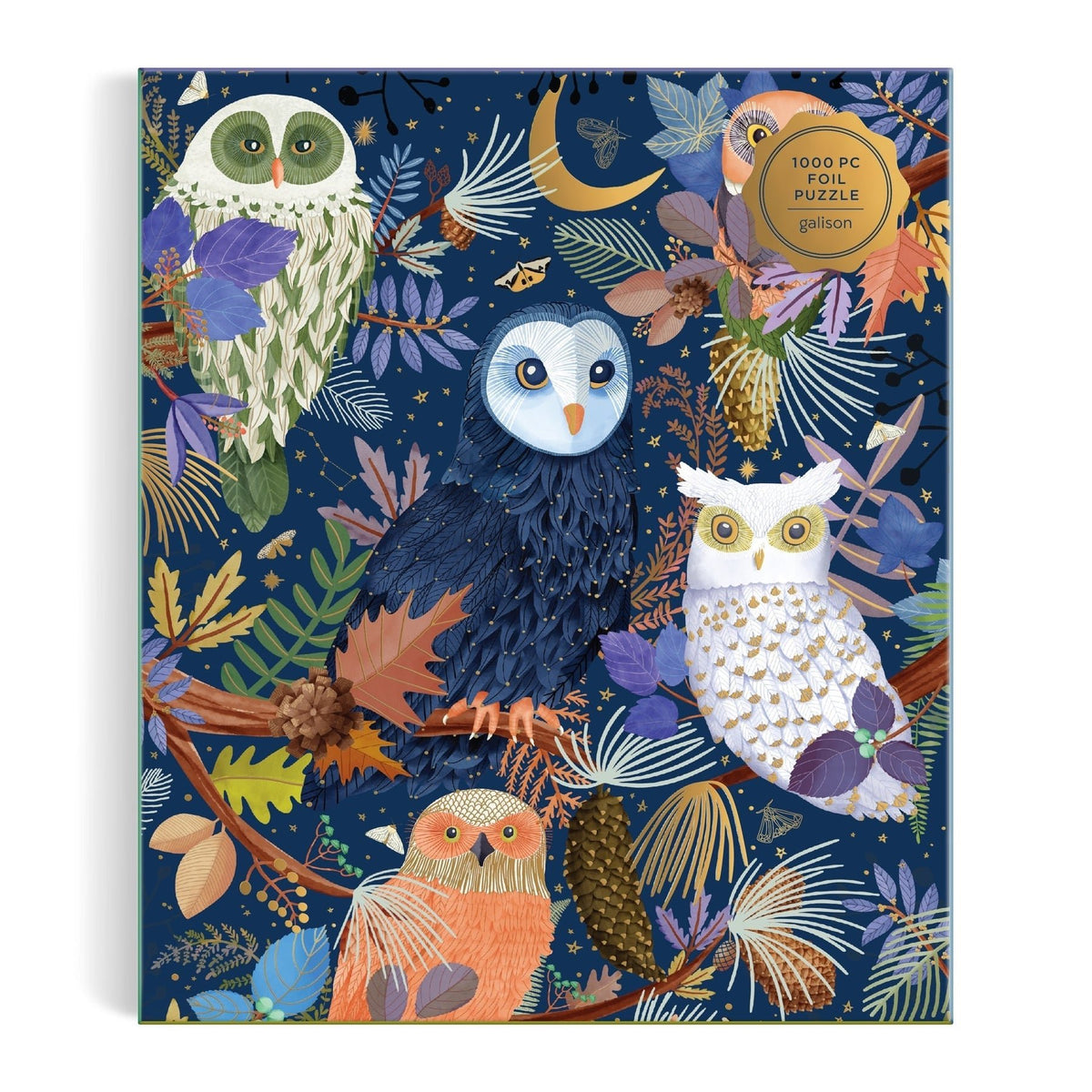 Owls At Dawn 1000 Piece Foil Jigsaw Puzzle | Galison - Jigsaw Puzzles - The Puzzle Center