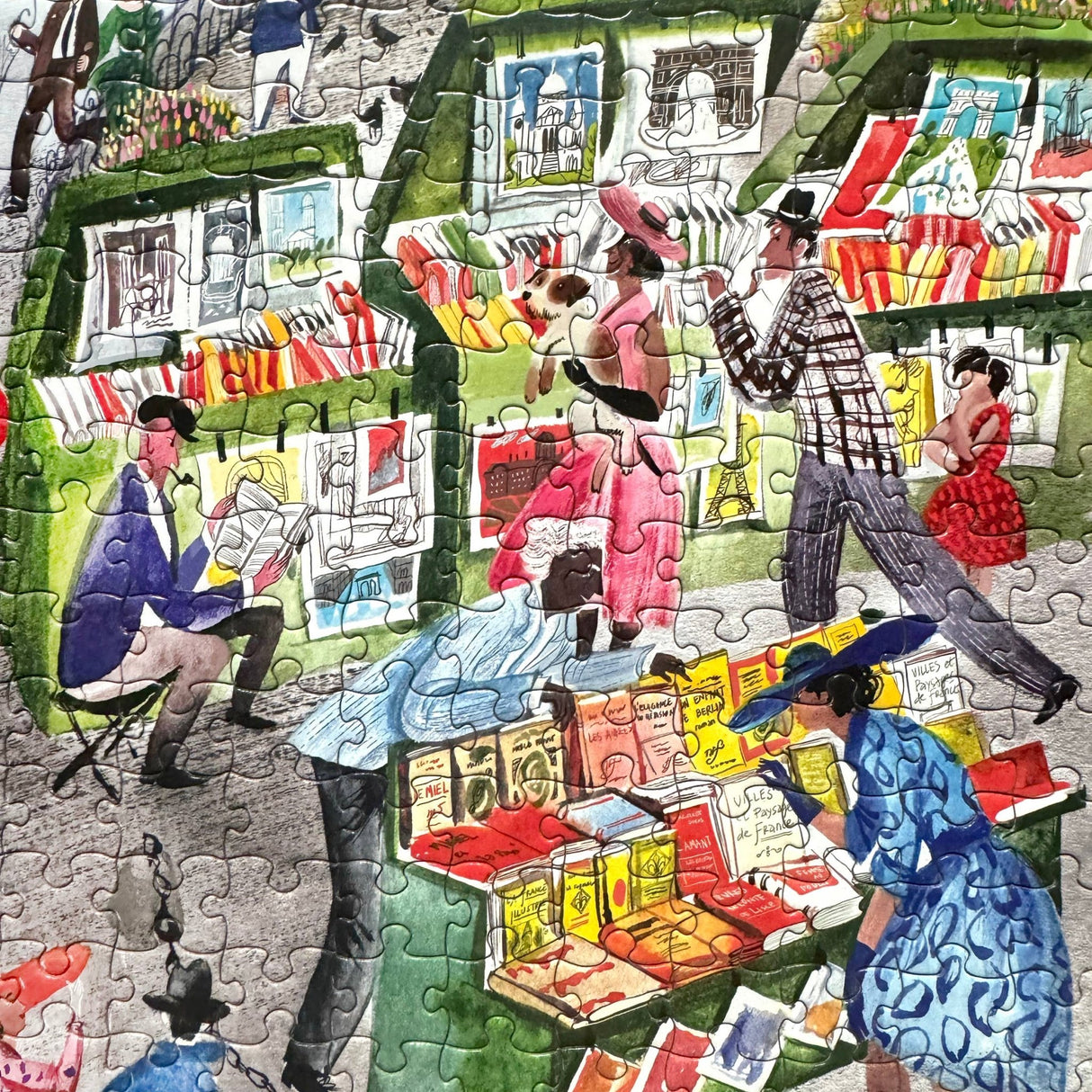 Paris Bookseller 1000 Piece Square Puzzle by eeBoo Piece and Love - eeBoo - Jigsaw Puzzles - The Puzzle Center -