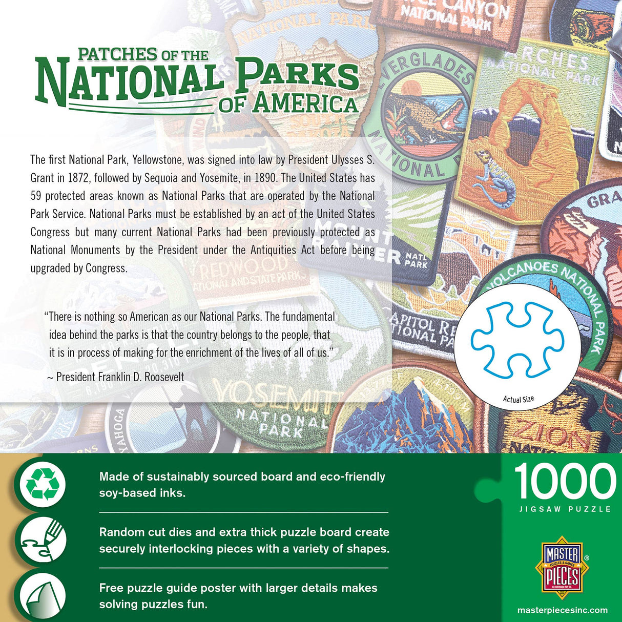 Patches of the National Parks 1000 Piece Puzzle by Masterpieces - Masterpieces Puzzles - Jigsaw Puzzles - The Puzzle Center -