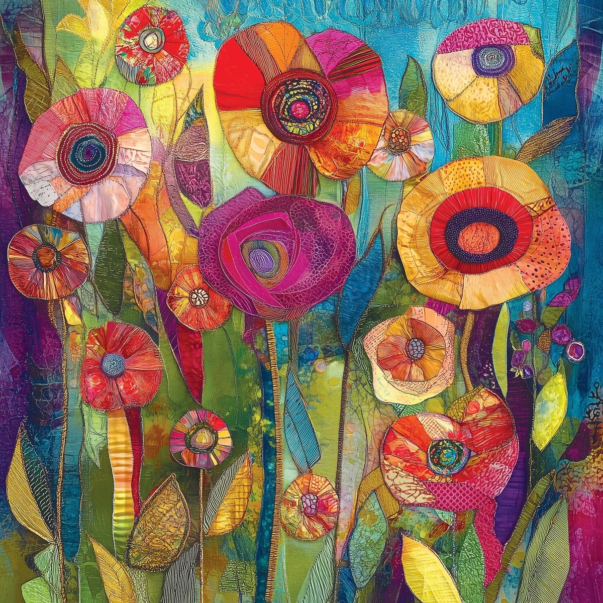 Patchwork Petals 500 Piece Jigsaw Puzzle | Springbok Puzzles - Jigsaw Puzzles - The Puzzle Center