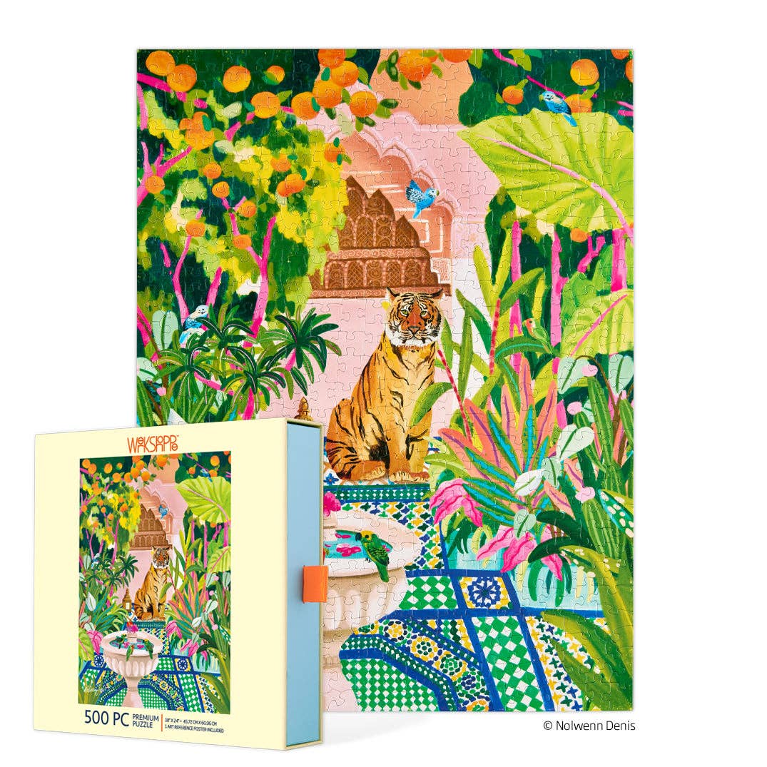 Peaceful Oasis and Tiger 500 Piece Jigsaw Puzzle | WerkShoppe - Jigsaw Puzzles - The Puzzle Center