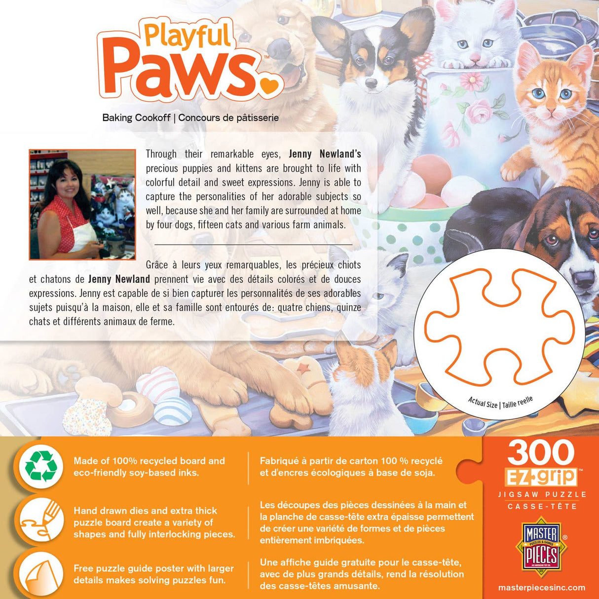 Playful Paws - Baking Cookoff 300 Piece EZ Grip Puzzle by MasterPieces | Adorable Kitten and Puppy Jigsaw Puzzle - Masterpieces Puzzles - Jigsaw Puzzles - The Puzzle Center -