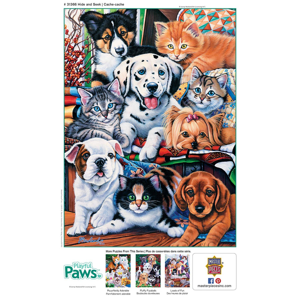 Playful Paws - Hide and Seek 300 Piece EZ Grip Puzzle by MasterPieces - Jigsaw Puzzles - The Puzzle Center -