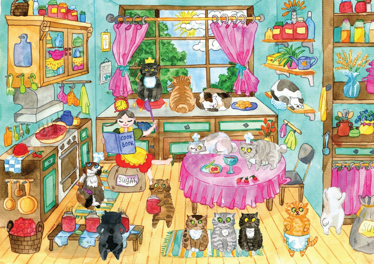 Pre-Order - Cats & Kitchen 1000 Piece Jigsaw Puzzle | Yazz - Jigsaw Puzzles - The Puzzle Center