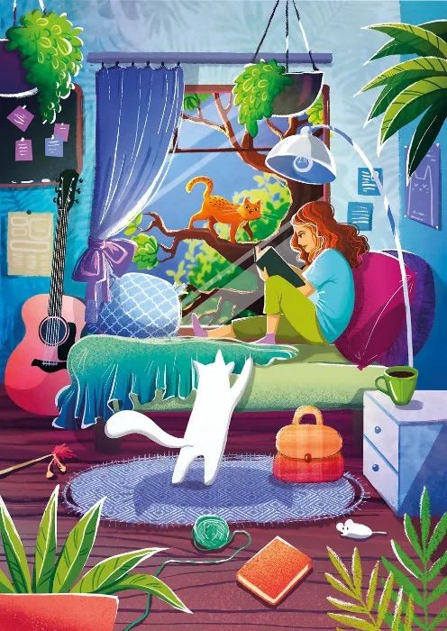 Pre-Order - Girl & Cats 1000 Piece Jigsaw Puzzle | Magnolia - Jigsaw Puzzles - The Puzzle Center