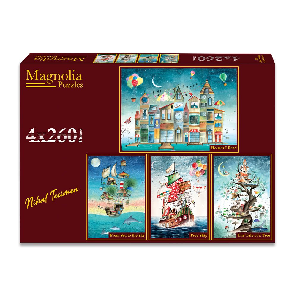 Pre-Order - Nihal Tecimen 4 x 260 Pieces Jigsaw Puzzles | Magnolia - Jigsaw Puzzles - The Puzzle Center