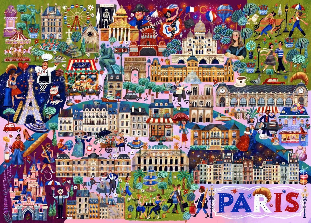 Pre-Order - Paris Map 1000 Piece Jigsaw Puzzle | Magnolia - Jigsaw Puzzles - The Puzzle Center