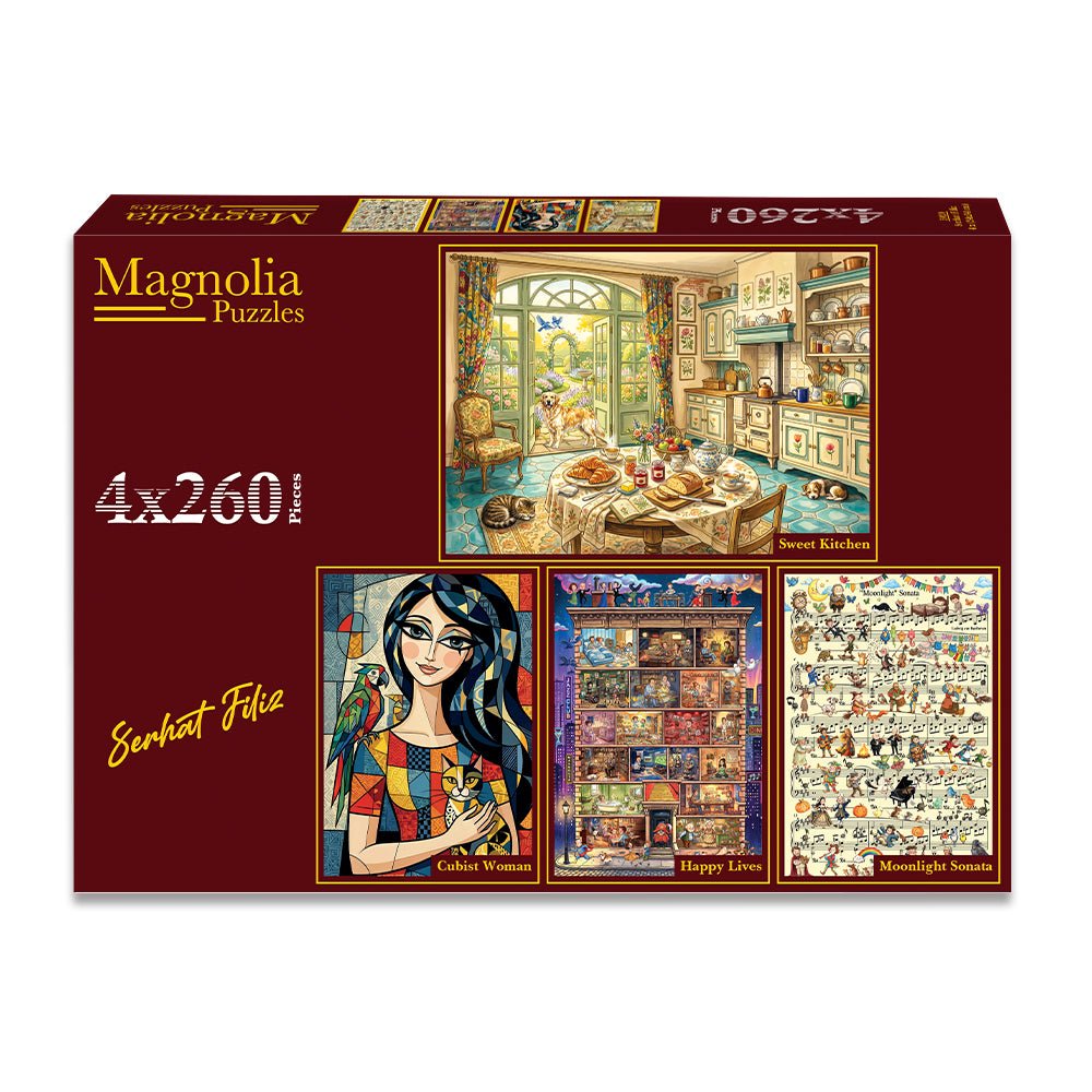 Pre-Order - Serhat Filiz (2) 4 x 260 Pieces Jigsaw Puzzles | Magnolia - Jigsaw Puzzles - The Puzzle Center
