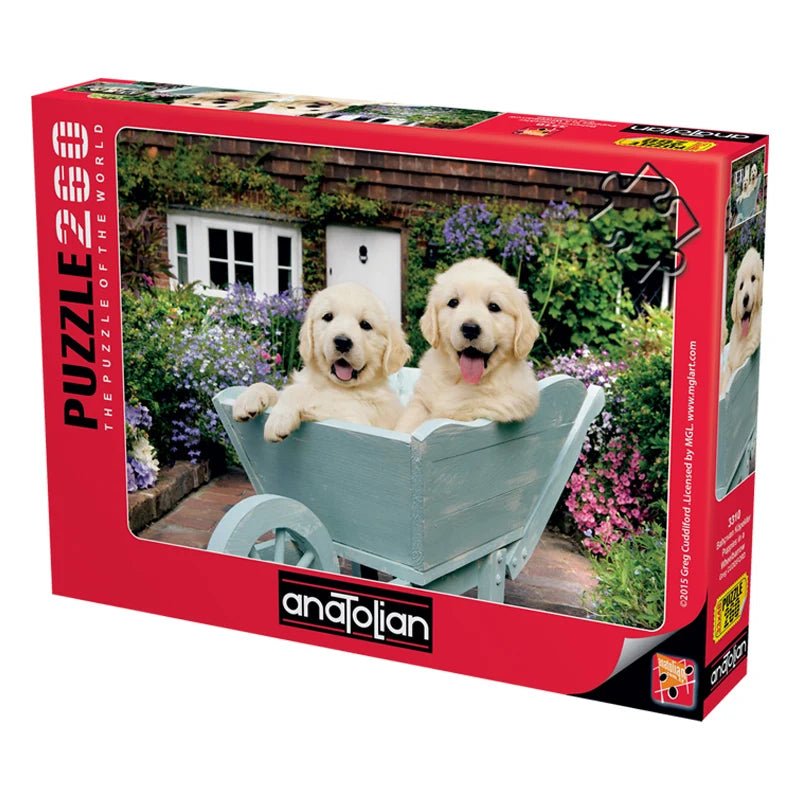 Puppies in a Wheelbarrow 260 Piece Jigsaw Puzzle | Anatolian - Jigsaw Puzzles - The Puzzle Center