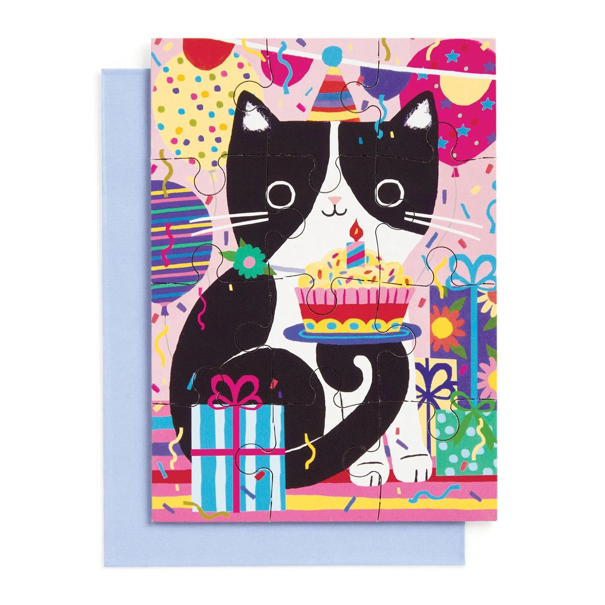 Purr - fect Cat Birthday 12 Piece Greeting Card Puzzle | Mudpuppy - Greeting Card Puzzle - The Puzzle Center