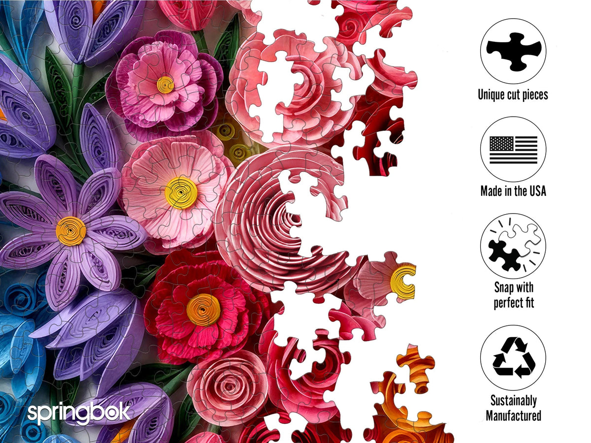 Quilled Flower Garden500 Piece Jigsaw Puzzle | Springbok Puzzles - Jigsaw Puzzles - The Puzzle Center