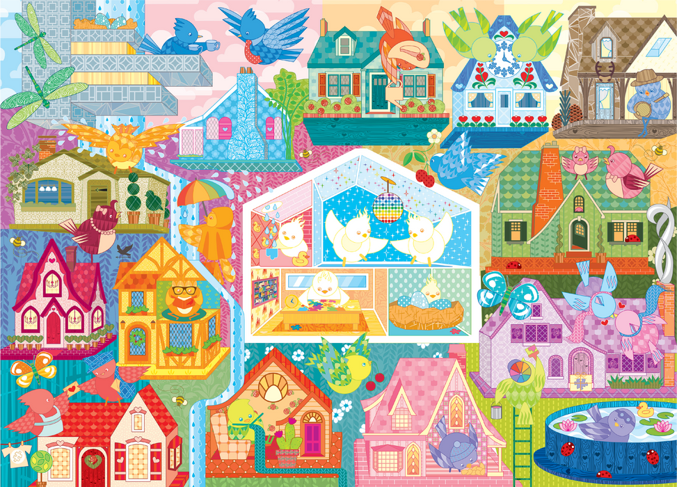 Rainbow Birdies 500 Piece Jigsaw Puzzle | Cobble Hill - Jigsaw Puzzles - The Puzzle Center