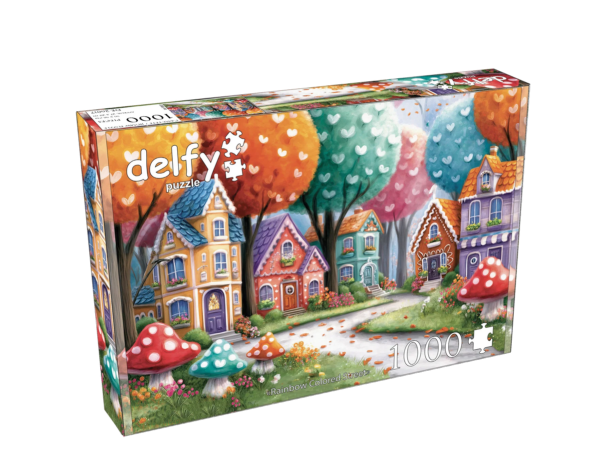 Rainbow Colored Street 1000 Piece Jigsaw Puzzle | Delfy Puzzles - Jigsaw Puzzles - The Puzzle Center