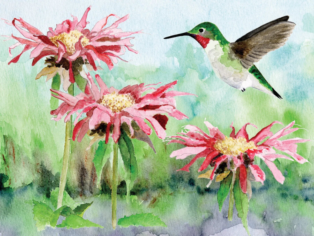 Ruby - throated Hummingbird 1000 Piece Jigsaw Puzzle | New York Puzzle Company - Jigsaw Puzzles - The Puzzle Center