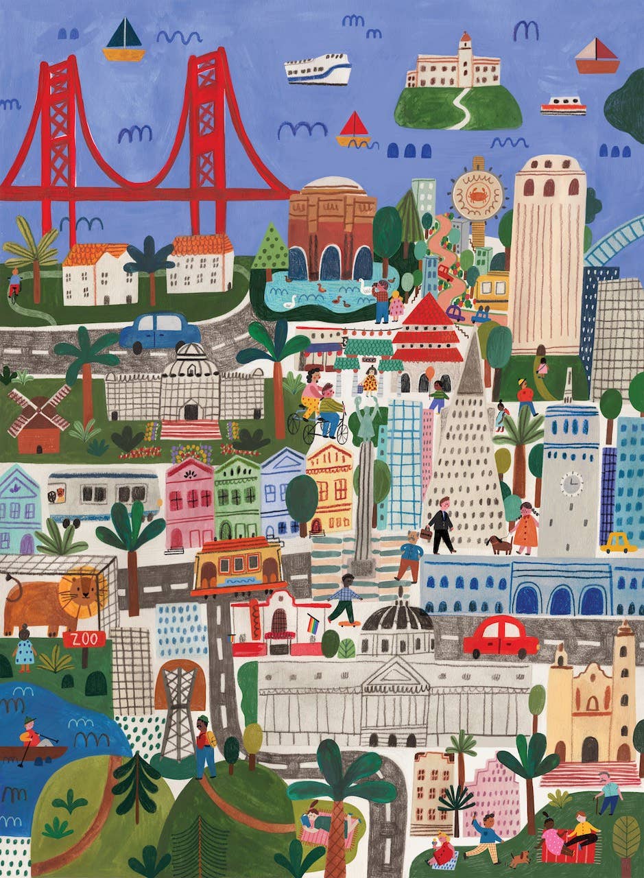 San Francisco 500 Piece Landmarks Puzzle by Puzzlefolk - Puzzlefolk - Jigsaw Puzzles - The Puzzle Center -