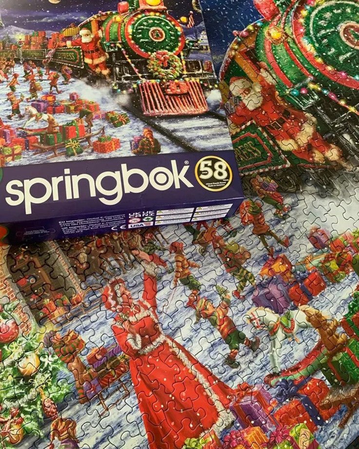 Santa Express 1000 Piece Jigsaw Puzzle by Springbok Puzzles - A Festive Holiday Puzzle - Springbok Puzzles - Jigsaw Puzzles - The Puzzle Center -