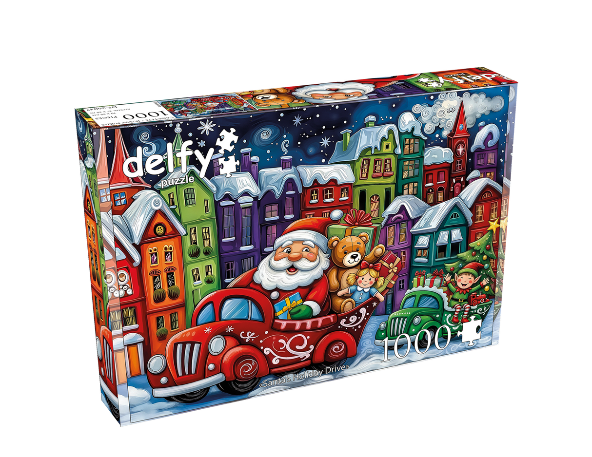 Santa'S Holiday Drive 1000 Piece Jigsaw Puzzle | Delfy - Jigsaw Puzzles - The Puzzle Center