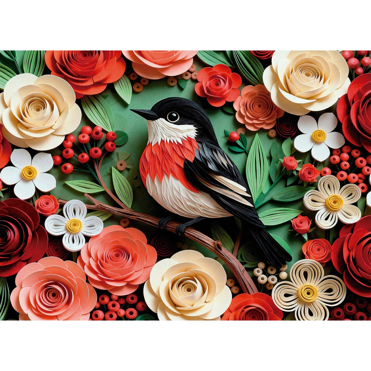 Scarlet Songbird 1000 Piece Jigsaw Puzzle | Final Piece Puzzles - Jigsaw Puzzles - The Puzzle Center