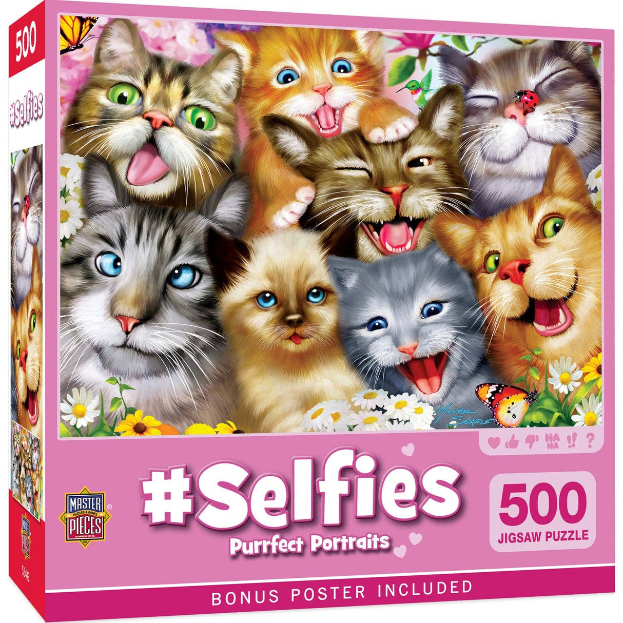 Selfies – Purrfect Portraits 500 Piece Puzzle by Masterpieces - Masterpieces Puzzles - Jigsaw Puzzles - The Puzzle Center -