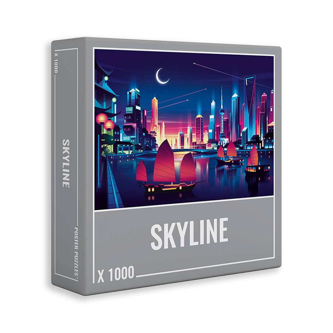 Skyline 1000 Piece Jigsaw Puzzle by Cloudberries - Neon Cityscape - Cloudberries Jigsaw Puzzles - Jigsaw Puzzles - The Puzzle Center -