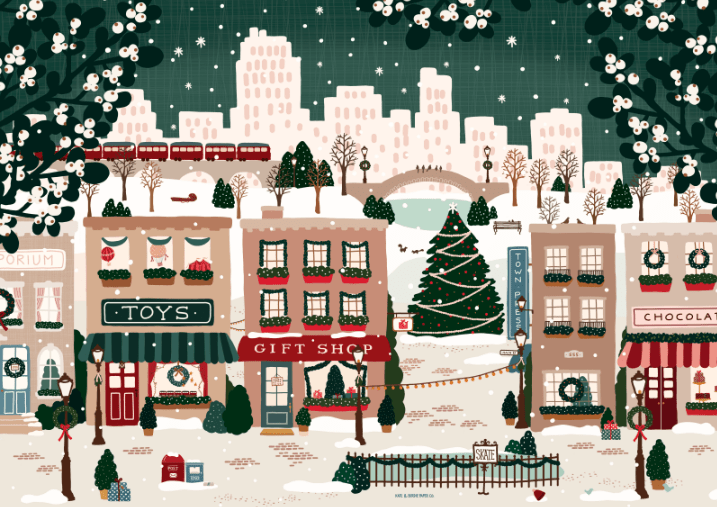 Small Town Holiday 500 Piece Jigsaw Puzzle | Villager - Jigsaw Puzzles - The Puzzle Center