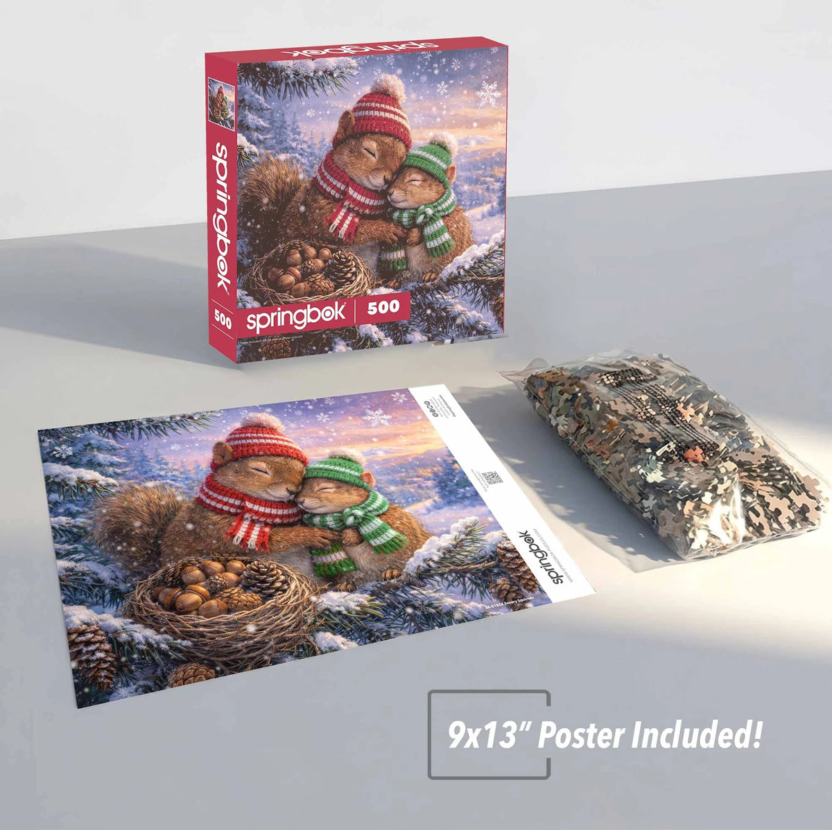 Snowy Squirrels 500 Piece Jigsaw Puzzle | Springbok Puzzles - Jigsaw Puzzles - The Puzzle Center