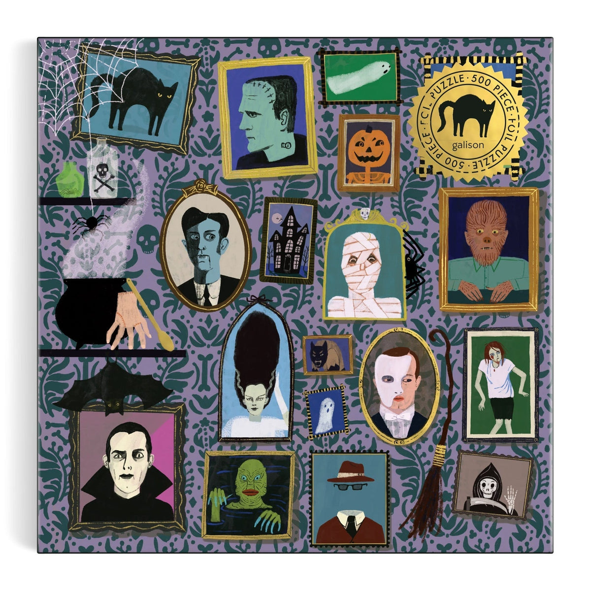 Spooky Portraits 500 Piece Foil Jigsaw Puzzle | Galison - Jigsaw Puzzles - The Puzzle Center