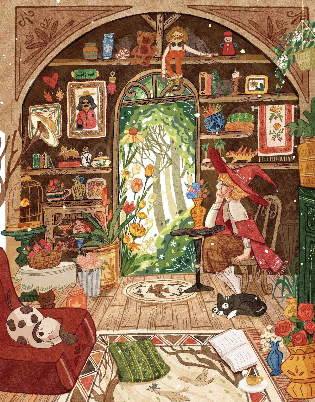 Spring Witch Cottage 280 Piece Jigsaw Puzzle | Trevell - Jigsaw Puzzles - The Puzzle Center