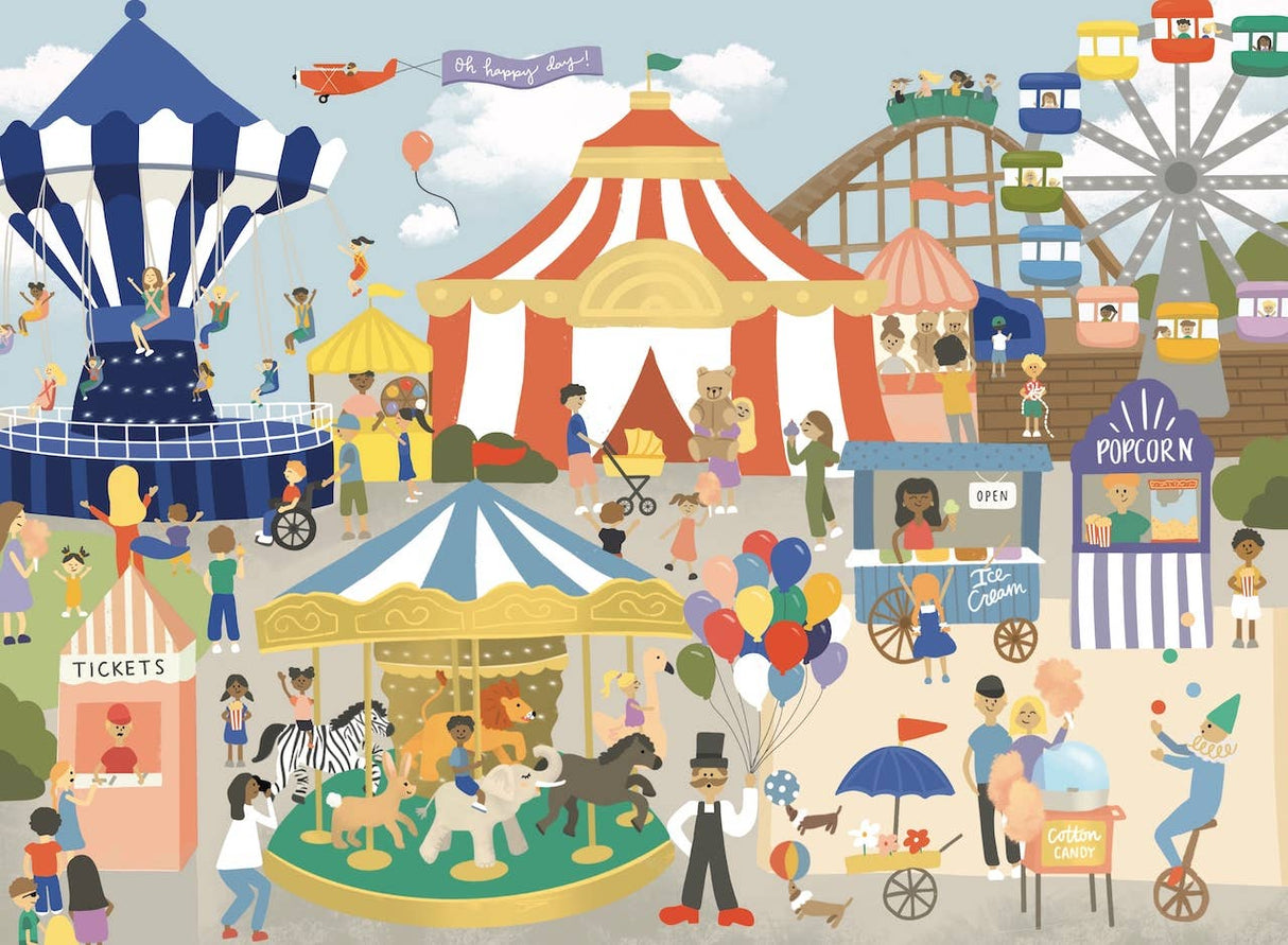 Step Right Up! 500 Piece Circus Puzzle by Puzzlefolk - Puzzlefolk - Jigsaw Puzzles - The Puzzle Center -