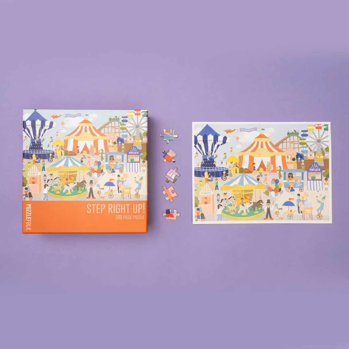 Step Right Up! 500 Piece Circus Puzzle by Puzzlefolk - Puzzlefolk - Jigsaw Puzzles - The Puzzle Center -