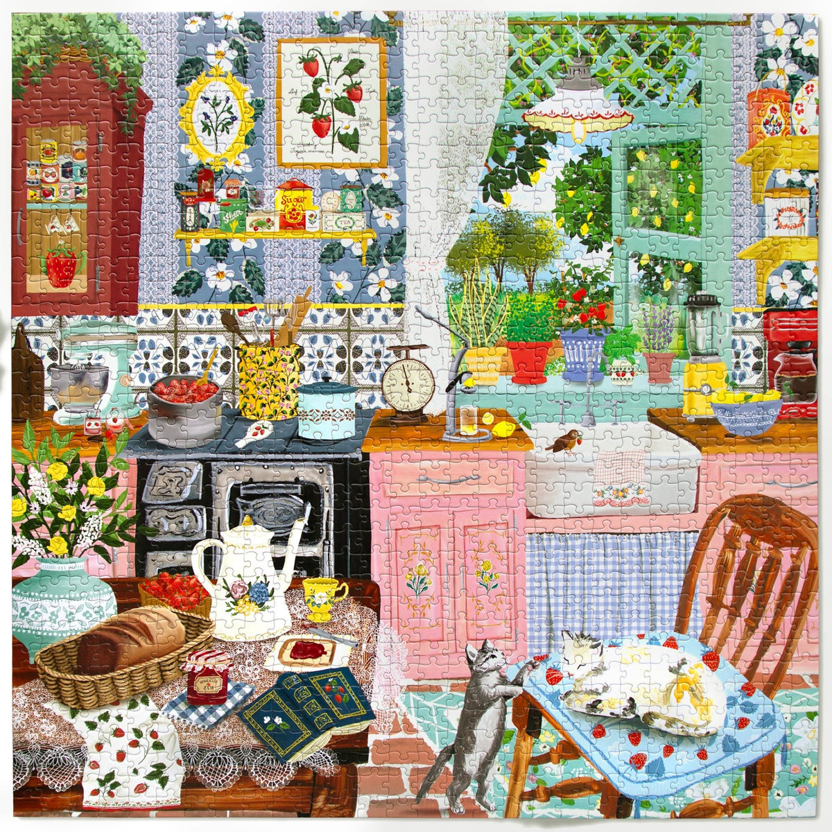 Strawberry Kitchen 1000 Piece Jigsaw Puzzle | eeBoo - Jigsaw Puzzles - The Puzzle Center