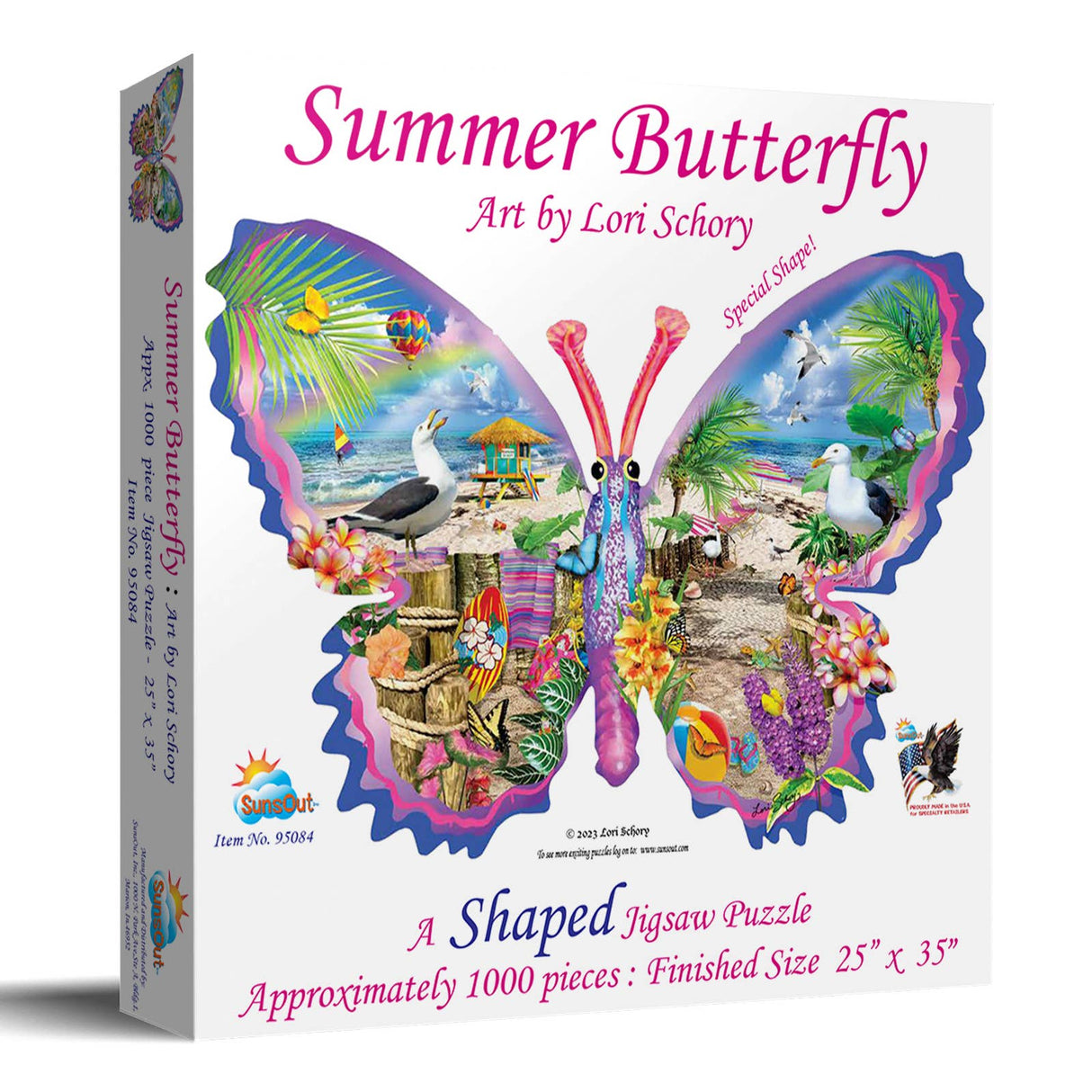 Summer Butterfly 1000 Piece Shaped Puzzle by SunsOut Puzzles - SunsOut - Jigsaw Puzzles - The Puzzle Center -