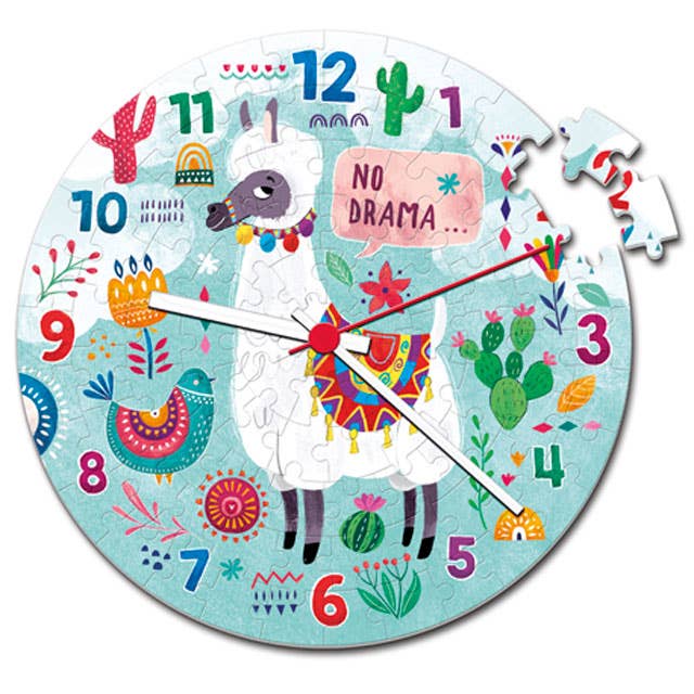 Supercolor Clock Puzzle - Llama, 96 Pcs by Clementoni - Puzzles for Kids - Clementoni - Jigsaw Puzzles - The Puzzle Center -