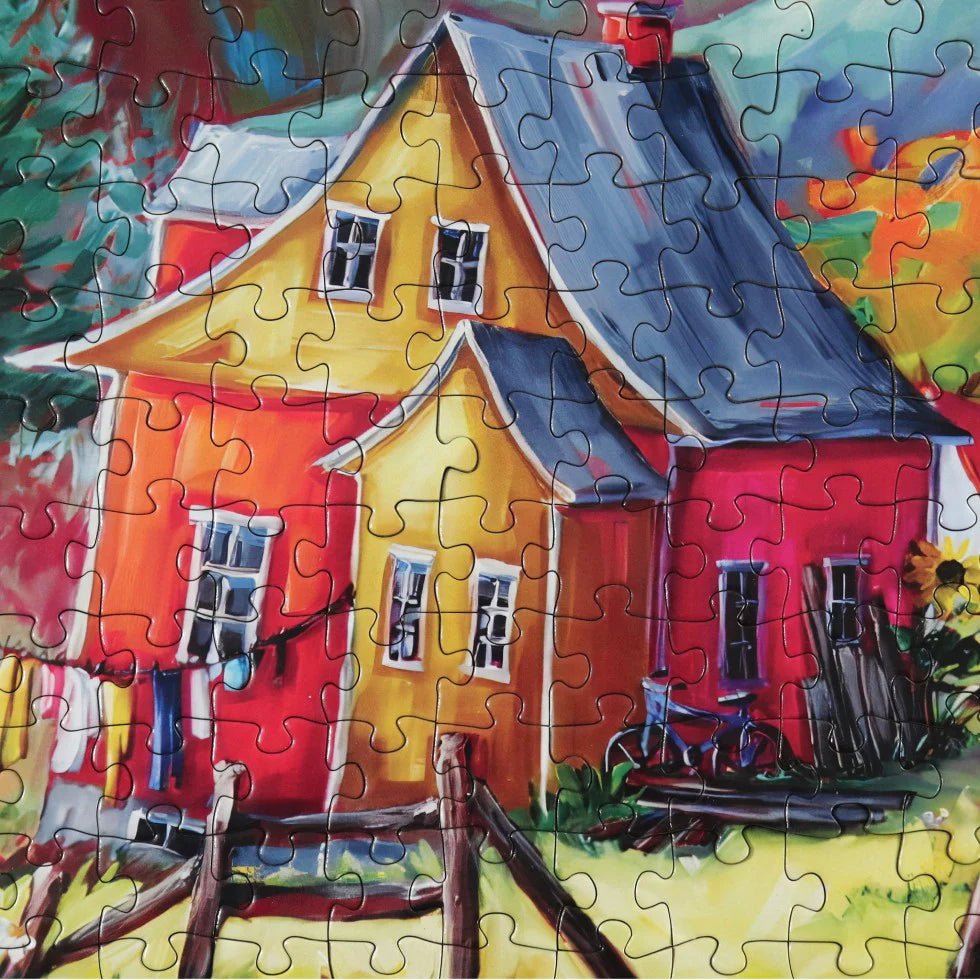 Sur La Rue Des Tremblay 300 Piece Jigsaw Puzzle by JaCaRou Puzzles - Large Piece Country Art - JaCaRou Puzzles Inc. - Jigsaw Puzzles - The Puzzle Center -