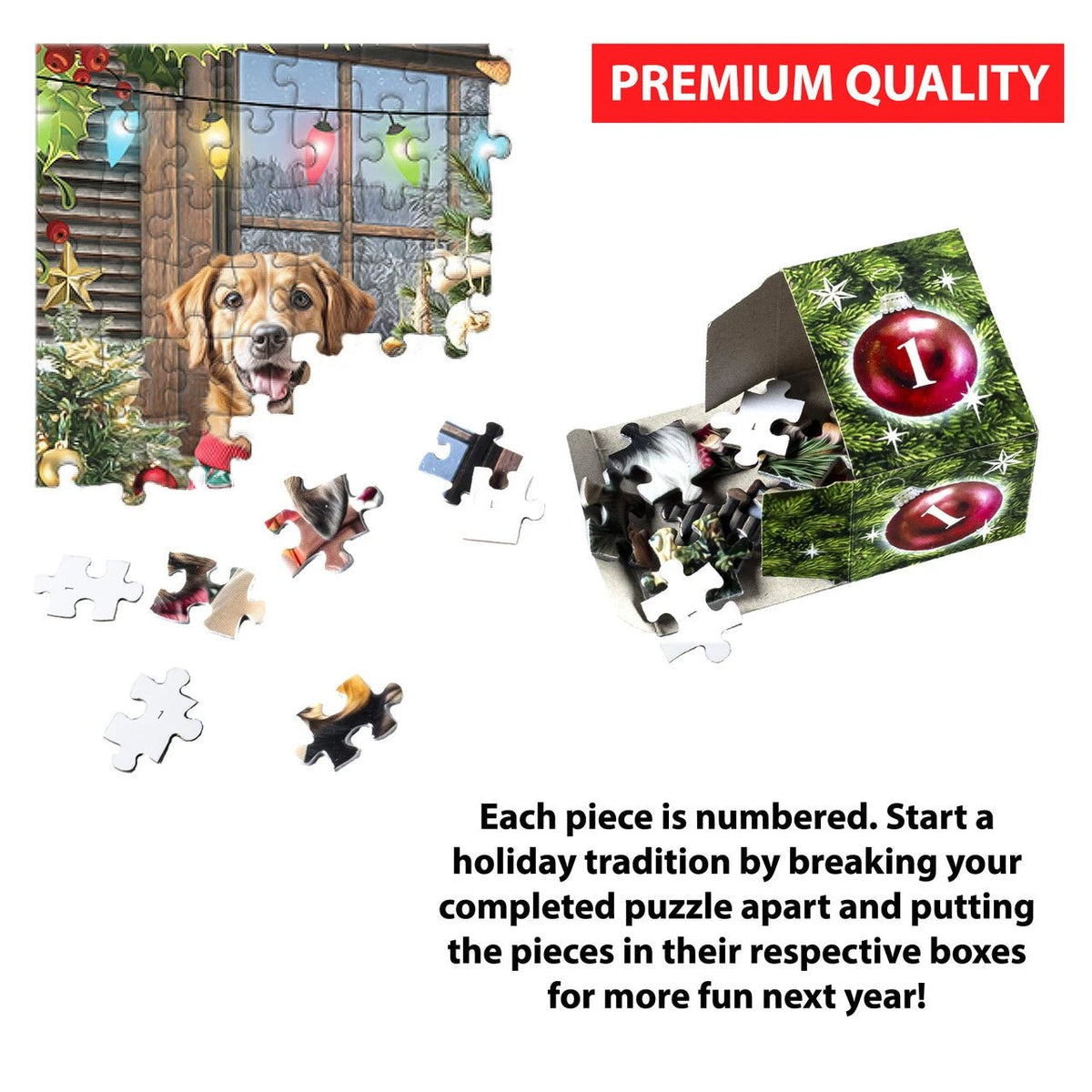 Tails of Christmas Advent Calendar 1000 Pieces | Vermont Christmas Co - Jigsaw Puzzles - The Puzzle Center