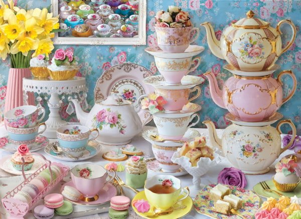 Tea Time 1000 Piece Jigsaw Puzzle by Eurographics - Vintage Tea Set Collection - Eurographics - Jigsaw Puzzles - The Puzzle Center -