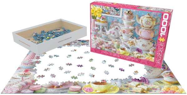 Tea Time 1000 Piece Jigsaw Puzzle by Eurographics - Vintage Tea Set Collection - Eurographics - Jigsaw Puzzles - The Puzzle Center -